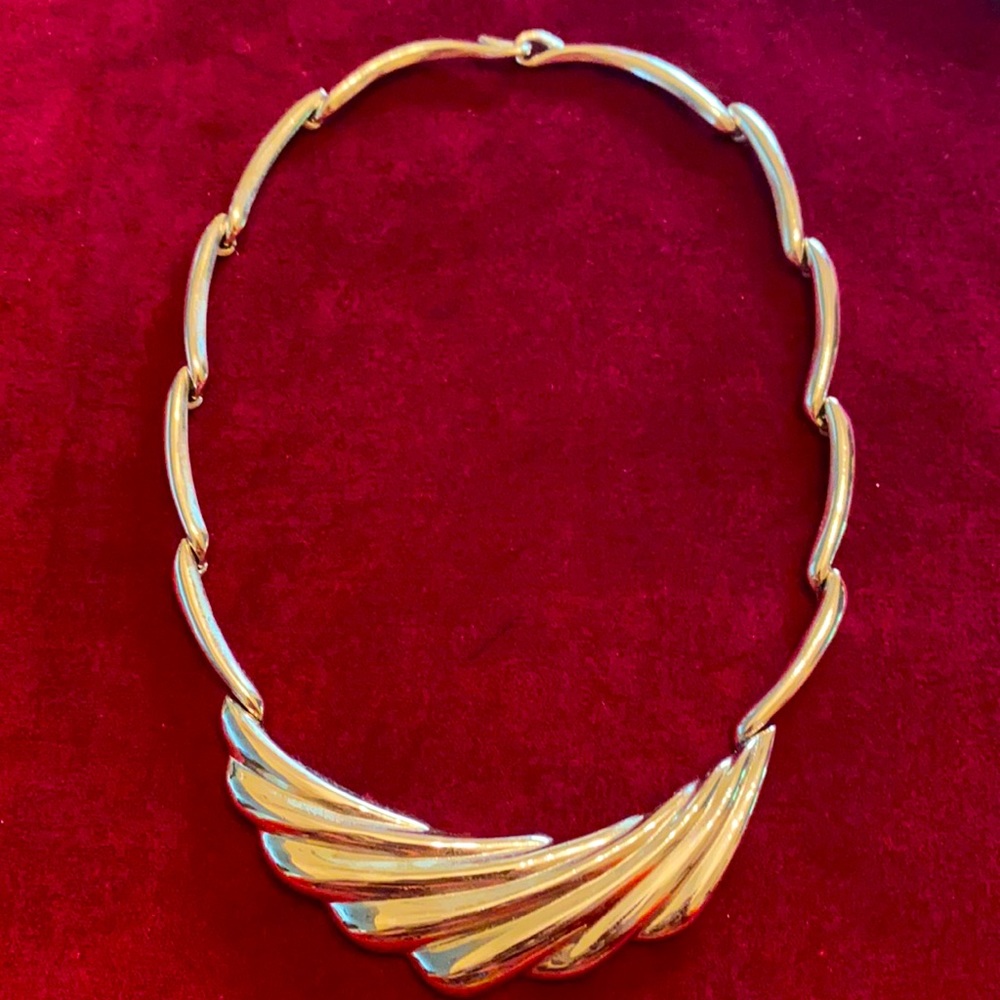 Vintage Trifari Silvertone Statement Necklace - image 1